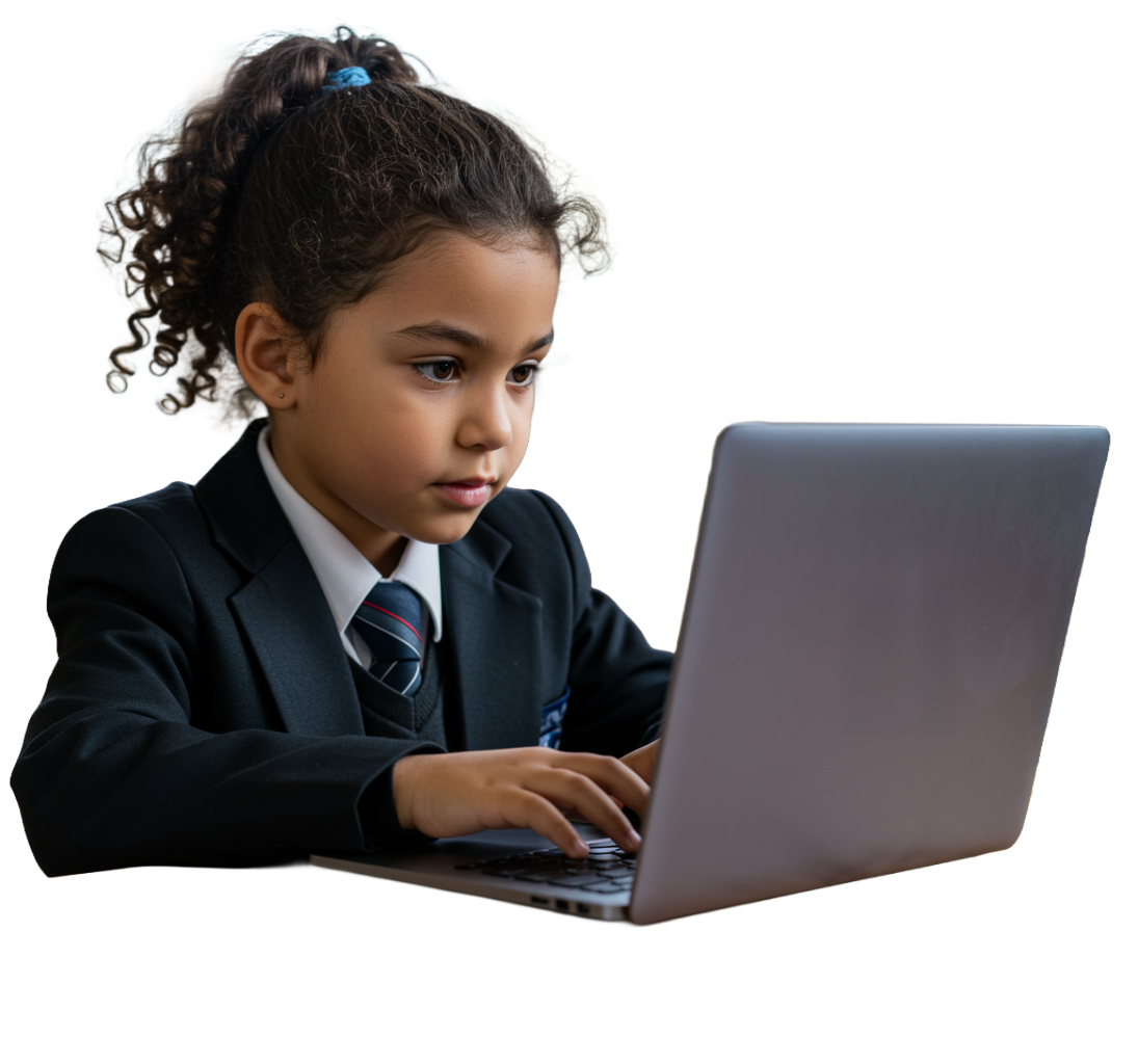 Student using tablet for numeracy practise