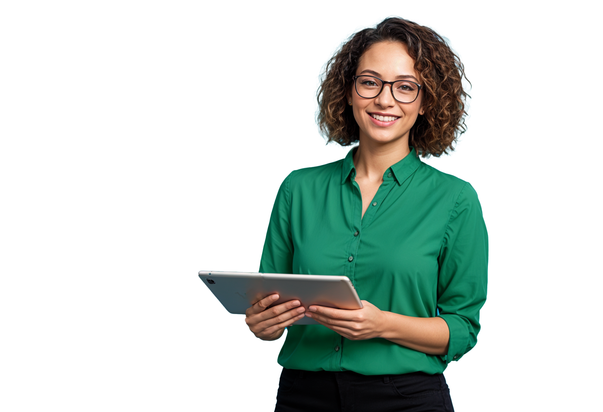 Teacher reviewing class insights on tablet